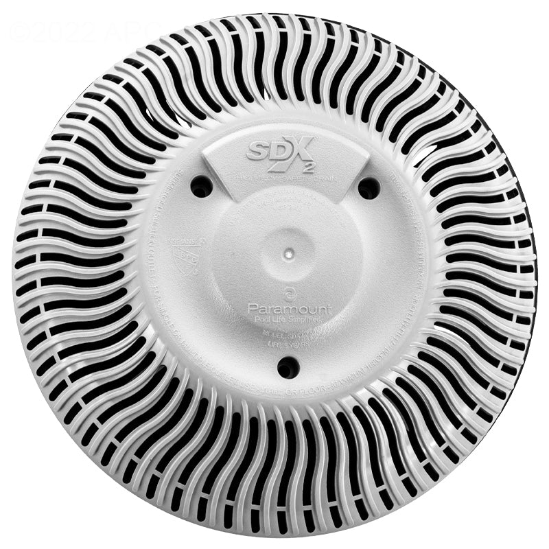 Paramount SDX2 Retro High Flow Safety Drain for Concrete Pools - White - 004-192-2231-01