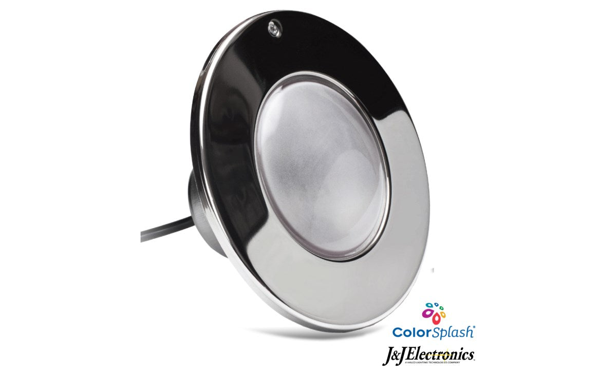 J&J Electronics PureWhite LED Pool Fixture, 39 W(600 W Equiv), 120 V, 4500 Lumens, 6500K, 30' Cord | LPL-F1CW-120-100-P