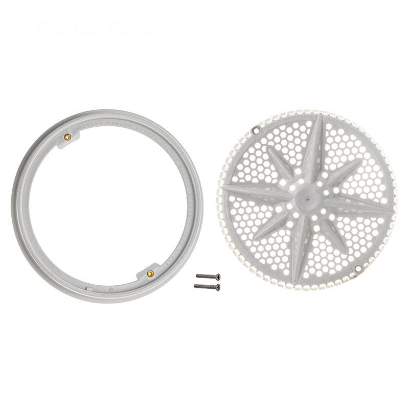 Pentair 8" StarGuard Main Drains Cover with Short Ring (single), White - 500103