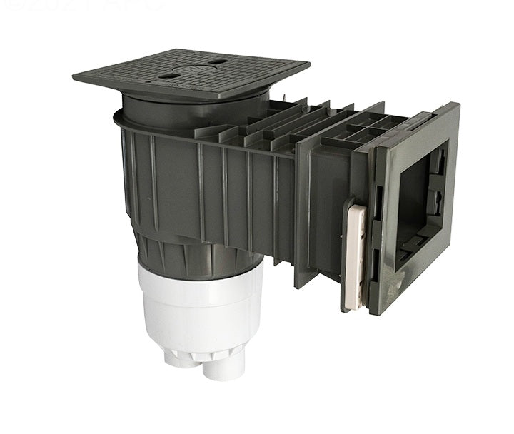 Waterway 540-8407 2" Socket Gray Renegade STD Vinyl Liner Skimmers 2-Port Square Lid