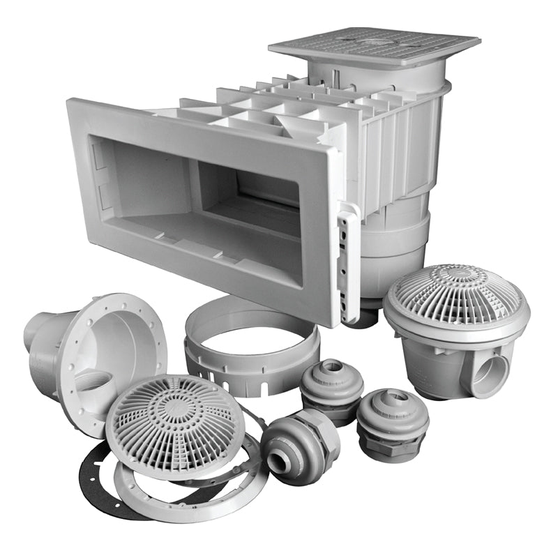 Waterway Renegade 545-8500 2-1/2" Spg x 2" S White Wide Mouth Vinyl Liner Skimmer Builder's Pack