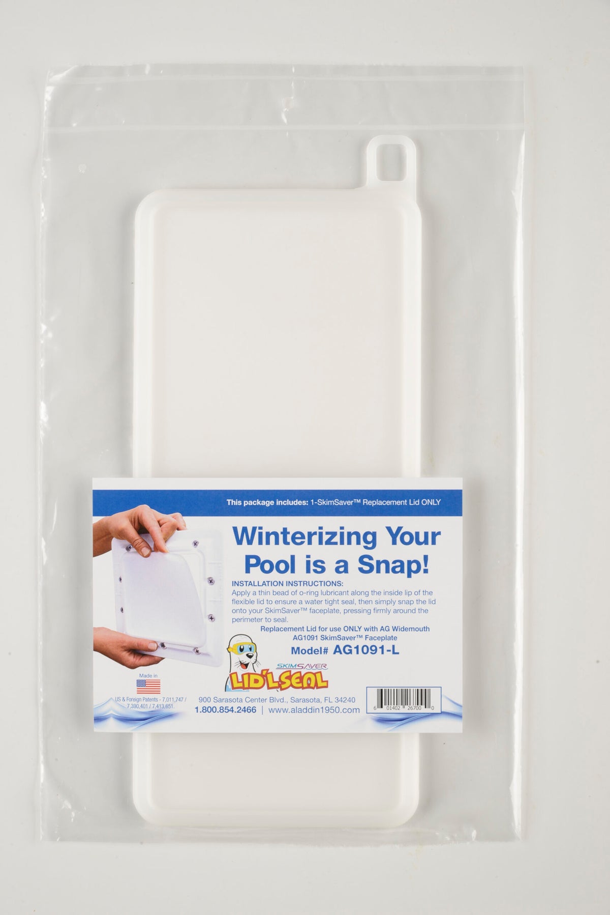 Aladdin SkimSaver Winterizing Lid Only (Lid’L Seal) for Widemouth Skimmers, Above Ground - AEQAG1091L