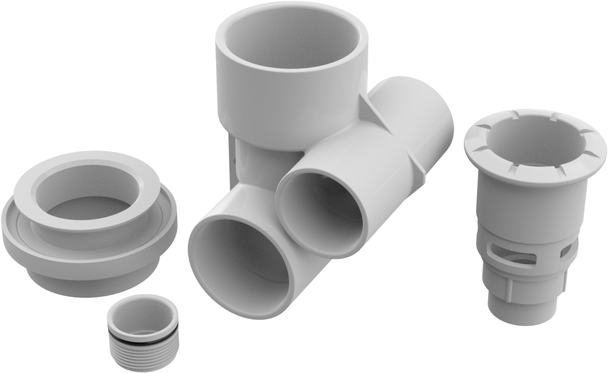AquaStar Pool Products Aquathunder Tee Body Assembly 2.5" White Gunite - ATG101