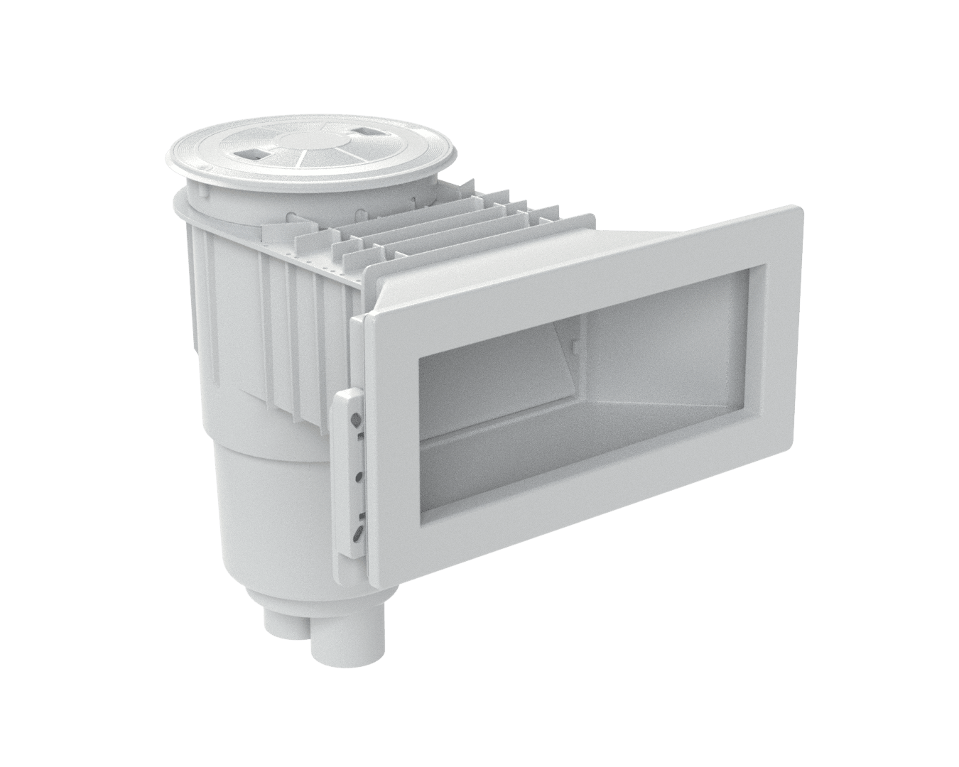 AquaStar Flow Star Wide Mouth Skimmer and Float Assembly, Basket with Square Lid and Collar for Vinyl/Fiberglass, White | SKR3610164101