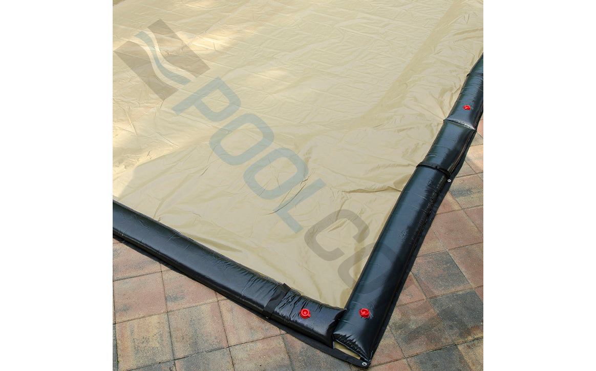 PoolTux BT3060R 35' x 65' Black/Tan Rectangle Emperor Winter Cover for 30' x 60' Rectangle In Ground Pool