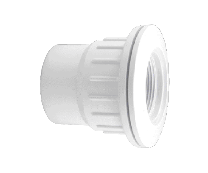 CMP Fiberglass Wall Fitting & Gasket, 1-1/2" Socket x 2" Spigot, 1-1/2" FIP, White | 25523-500-100