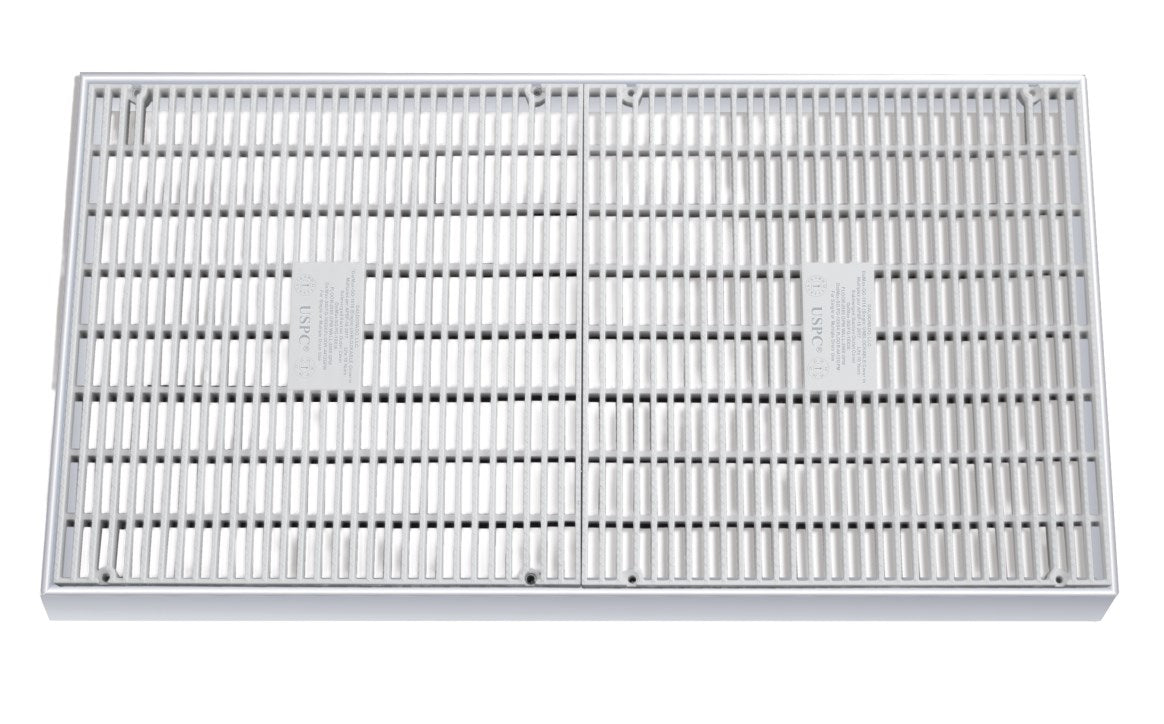 Daldorado Main Drain Frame & Grate 18"x36" White - DALMAX-FG-1836-WT