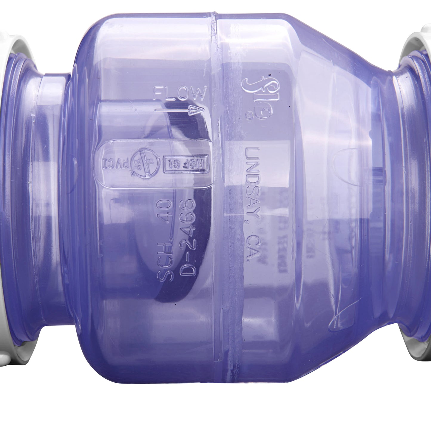 Swing Check Valve, 2" Slip Clear PVC 125 psi 1700 Series True Union Low-Profile with Flow Control