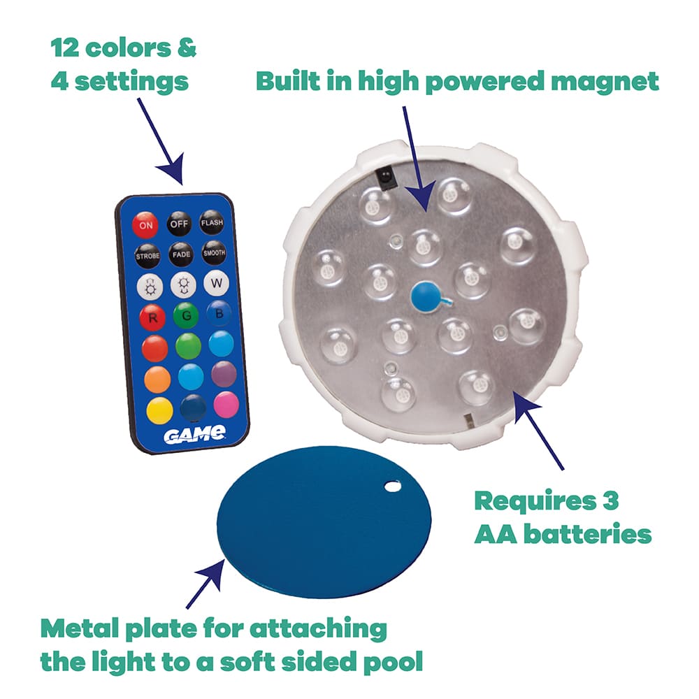 GAME Magnetic LED Color Changing Pool Wall Light w/Remote | 4307