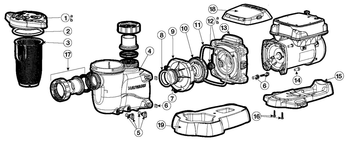 Hayward MaxFlo VS Variable Speed Pump 1.65HP W3SP2303VSP parts diagram
