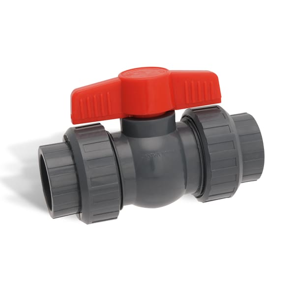 Hayward .75" PVC Gray True Union Ball Valve - QTA1007CSEG