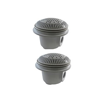 Hayward 8" Round Main Drain Dual Outlet Suction, 1-1/2" FIP x 1-1/2" FIP, Dark Gray, Vinyl | WG1048AVDGRPAK2