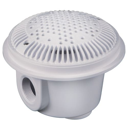 Hayward 8" Round Main Drain Dual Outlet Suction, 1-1/2" FIP x 1-1/2" FIP, White, Concrete | WG1051AVPAK2