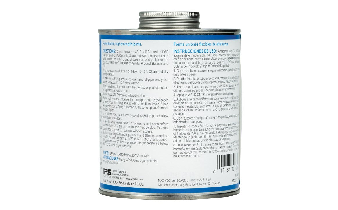 IPS Medium Body Flex PVC Cement Qt 795 Clear - 10280