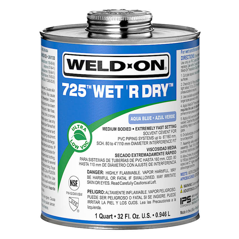 IPS PVC Cement 725 1/4 Pint 10850 Wet Or Dry | Ips725Pt12