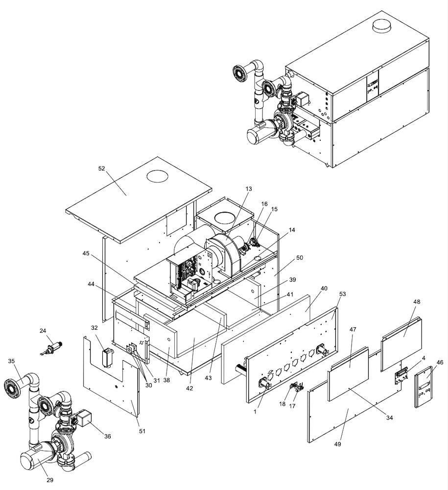 Zodiac CXi Asme Commercial Heater Natural Gas 750K BTU CXI750NN parts diagram