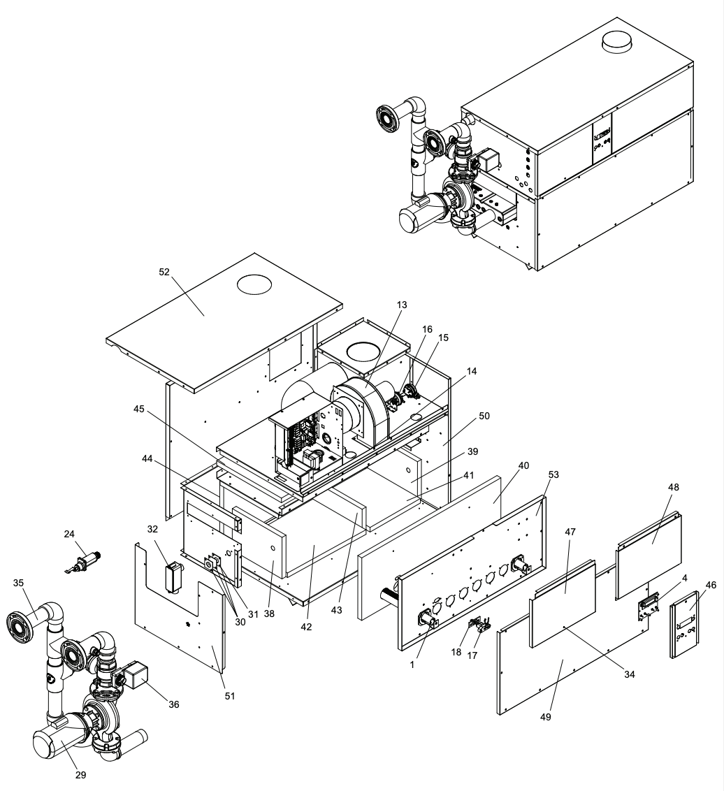 Zodiac CXi Asme Commercial Heater Liquid Propane 750K BTU CXI750PN parts diagram