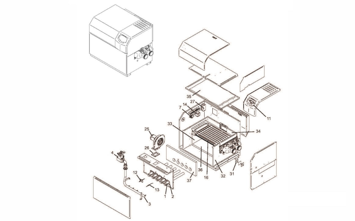 Lochinvar EnergyRite Pool Heater 399k BTU/Hr with Cupro-nickel Heat Exchanger ERN402-A-8009 parts diagram