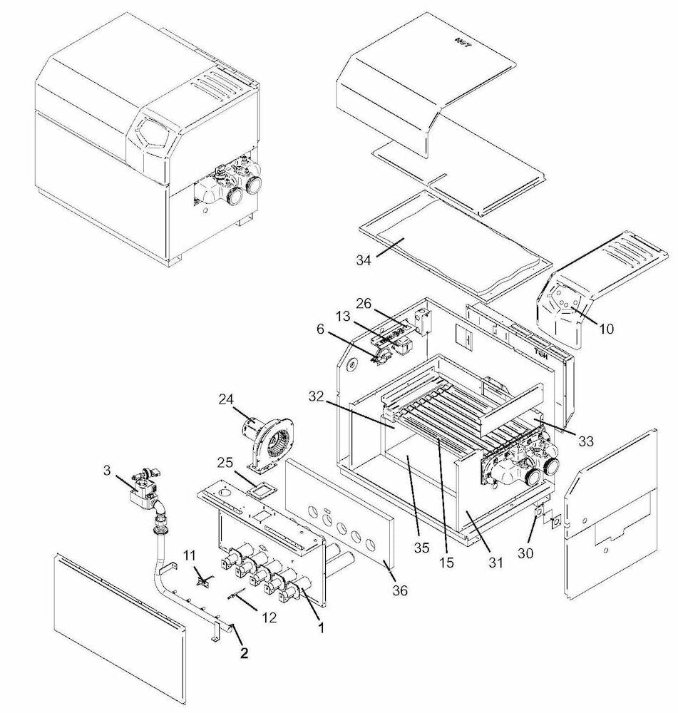 Lochinvar EnergyRite Natural Gas Pool and Spa Heater 250K BTU 100143218 parts diagram