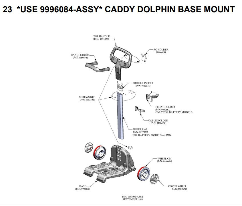 Maytronics Dolphin Wave 100 Robotic Pool Cleaner 9999096X-USW parts diagram