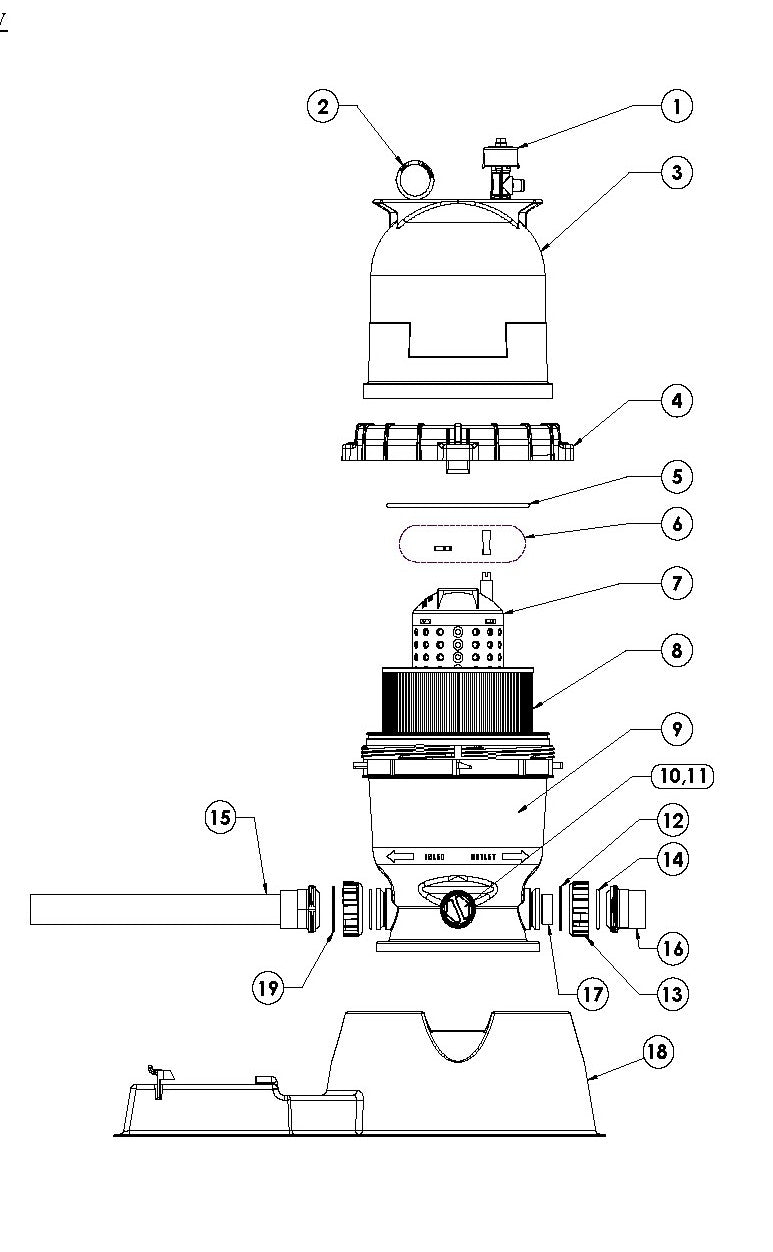 Pentair 1 Speed Clean & Clear CC75 AG Pool Filter System with OptiFlo Pump 1 HP PNCC0075OE1162 parts diagram