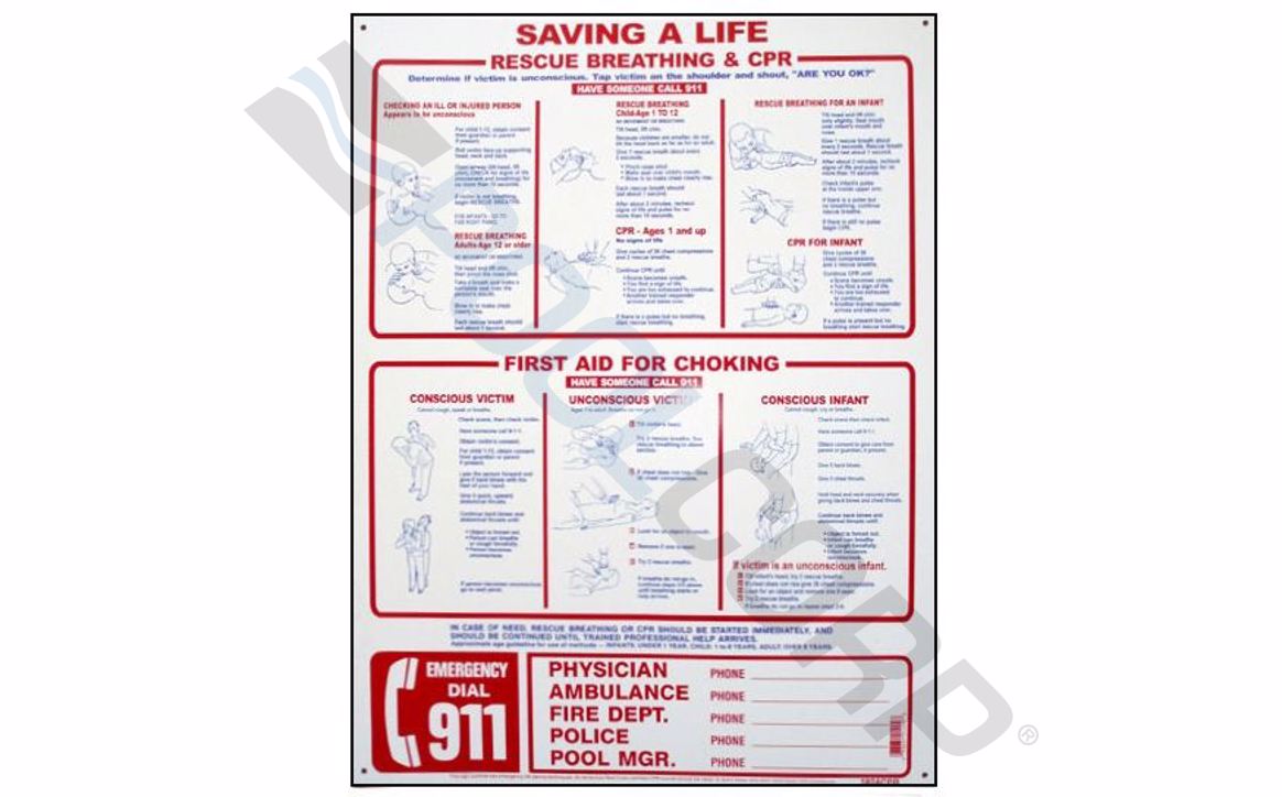 NATIONAL STOCK SIGN CO INC CPR SIGN 18"x24" VERTICAL | PS236