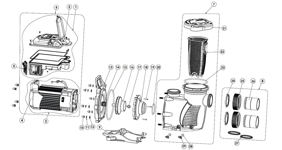 Pentair WhisperFloXF VS 5 HP 023035 parts diagram