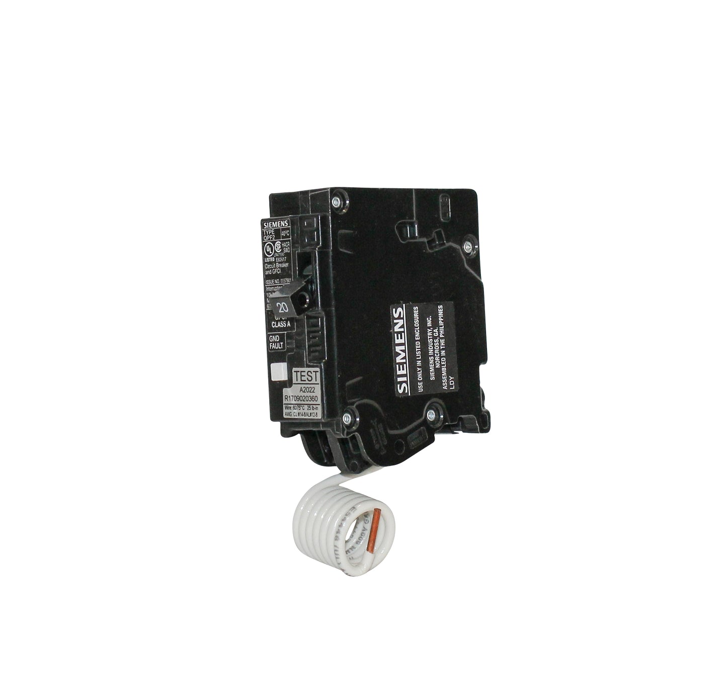 CONSOLIDATED MANUFACTURING,INC SIEMENS CIRCUIT BREAKER 1-POLE 20A GFCI | QF120