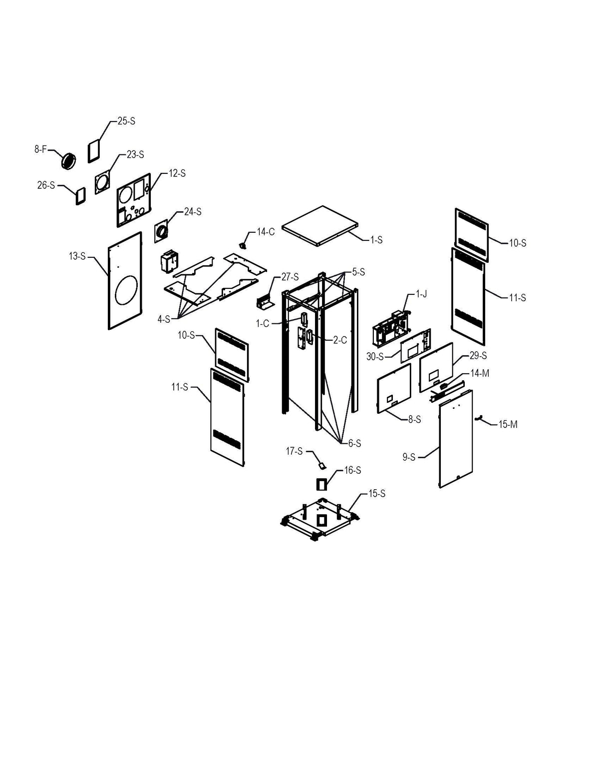 Raypak MVB Modulating Vertical Pool & Spa Natural Gas Heater 1900K BTU w/ CAL CODE 100-10006505 parts diagram