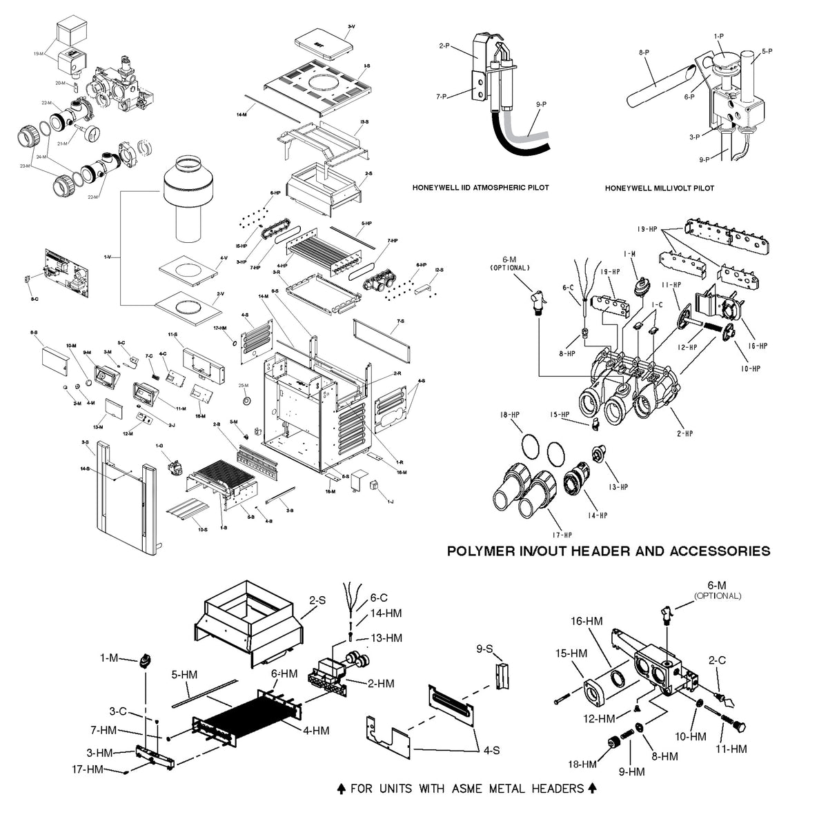 Raypak Natural Gas Cupro Nickel Electric Heater 300K BTU 014940 parts diagram