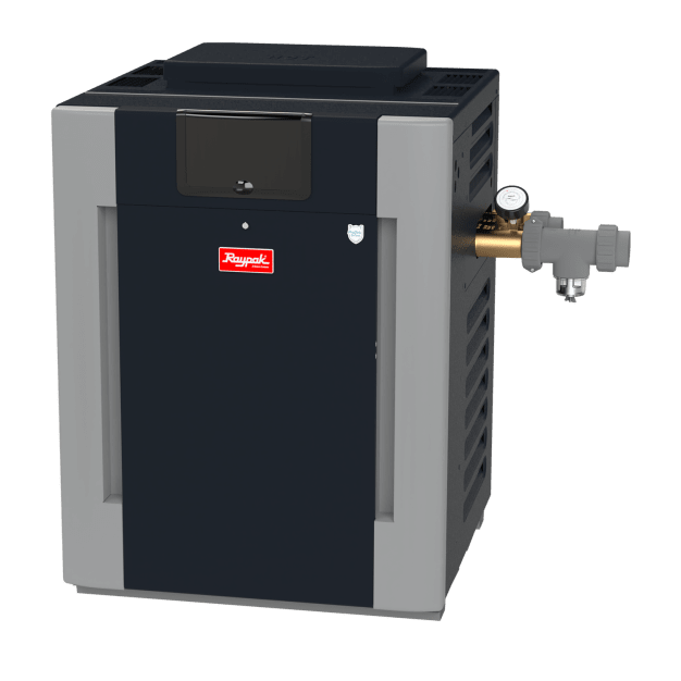 Raypak B-R206A-EP-X Digital ASME Propane Gas Heater, 199K BTU, 120/240 V, Single Phase, Cupro-Nickel Exchanger, 2” Bronz