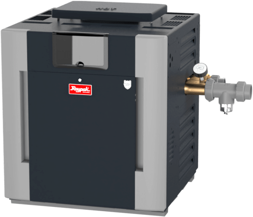 Raypak B-R337A-EN-C #26 Digital Low NOx ASME Natural Gas Heater, 332.5K BTU, Copper Exchanger, 238 lbs, 2” Bronze Headers, ProTek Shield Module | 017707
