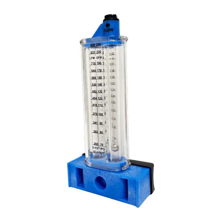 Rolachem 2" PVC Flowmeter, Side Mount, for Horizontal Pipe, 40 - 140 GPM | 570351S