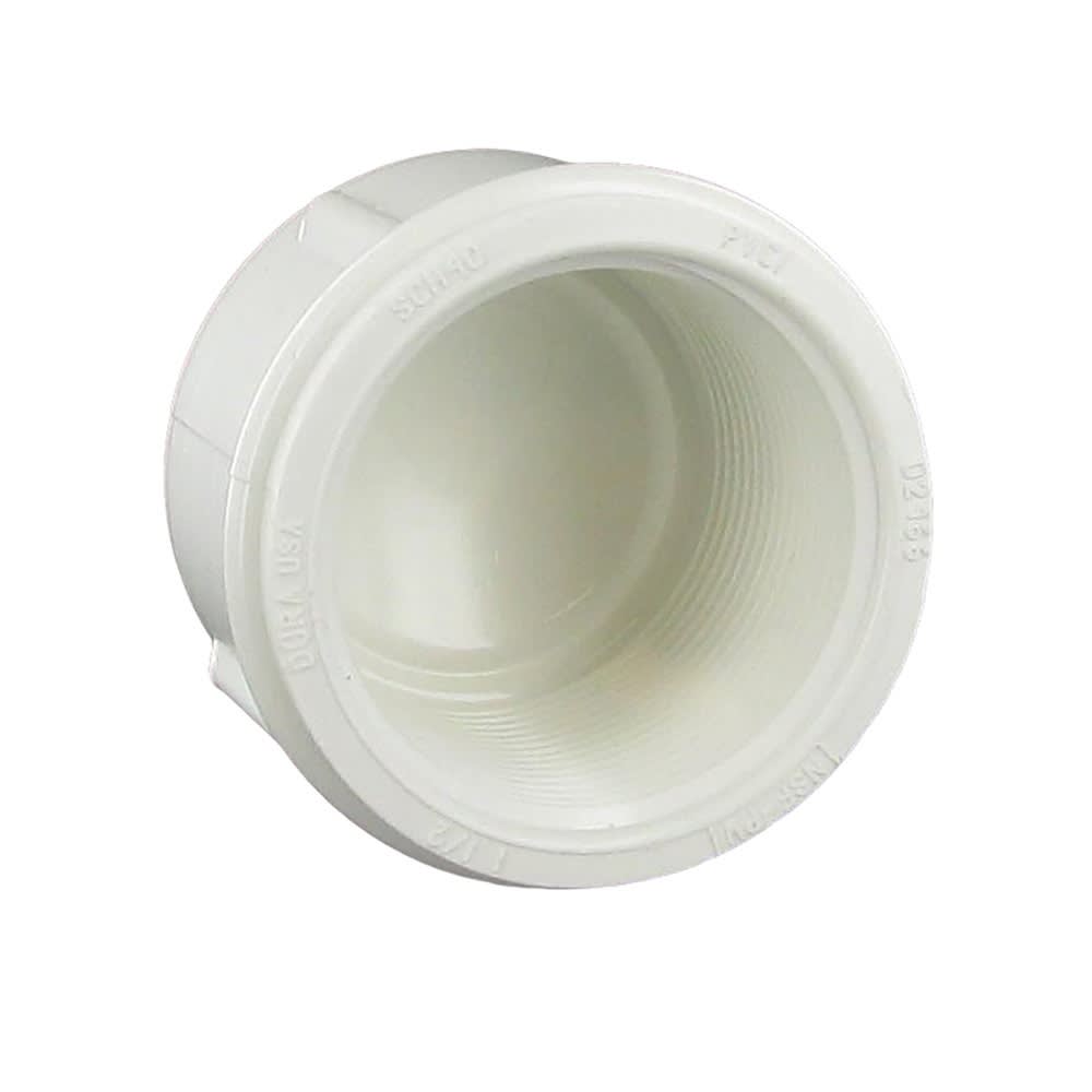 Cap, 1-1/2" FPT White PVC Schedule 40