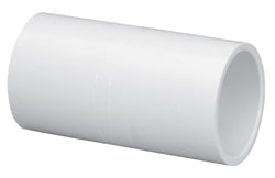 Coupling, 2" Slip White PVC Schedule 40 Deep Socket