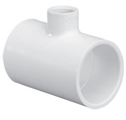 Reducing Tee, 4 x 4 x 3" Socket White PVC Schedule 40