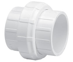 Union, 3/4" Slip White PVC Schedule 40 O-Ring Type