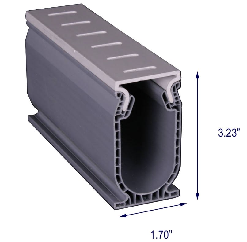 Stegmeier Frontier Deck Drain, Gray W/removable Top, 10' X 8 Pcs - SDDG