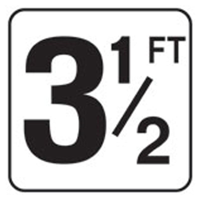 Inlays 3 1/2 with FT Depth Marker, Vinyl, Black/White, Stick-On 6" x 6" Square, 4" Letters - V620035