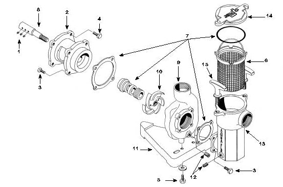 Val-Pak AC-Series Pump Motor 3 Phase 3 HP 60 Hz 93497010 parts diagram