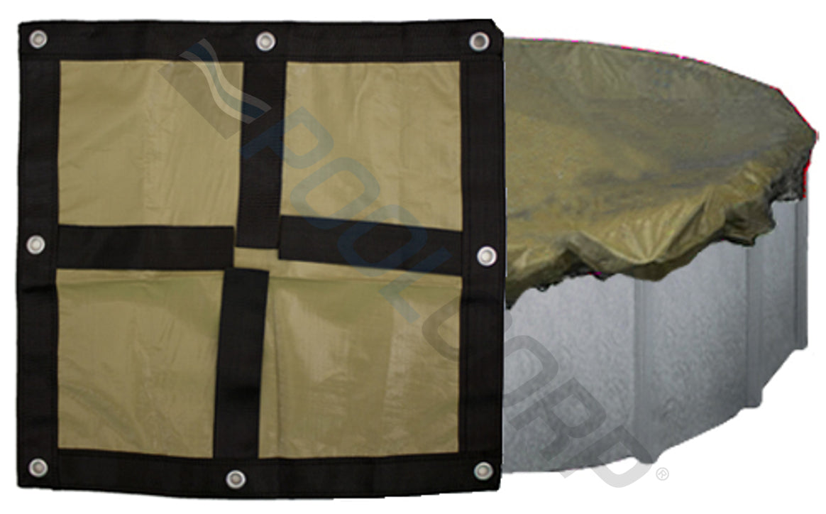 PoolTux BT1834 22' x 38' Black/Tan Oval Bound Emperor Winter Cover for 18' x 34' Oval Above Ground Pool