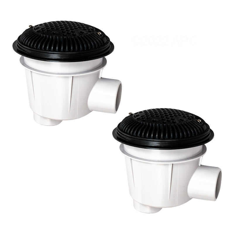 Hayward Black Sump with Adj 8" Grate 2/PK 2"Sx2"FPT - WG1154SBLKPAK2