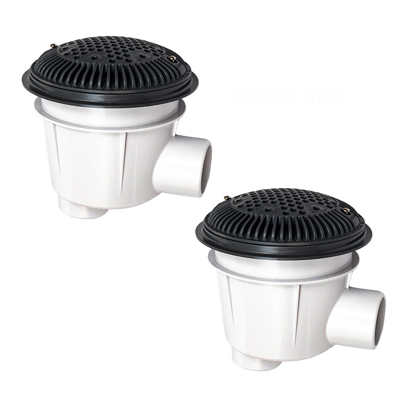 Hayward Outlet Dual M Drain W/av Grate 2"x2" Dk Gray - WG1154SDGRPAK2