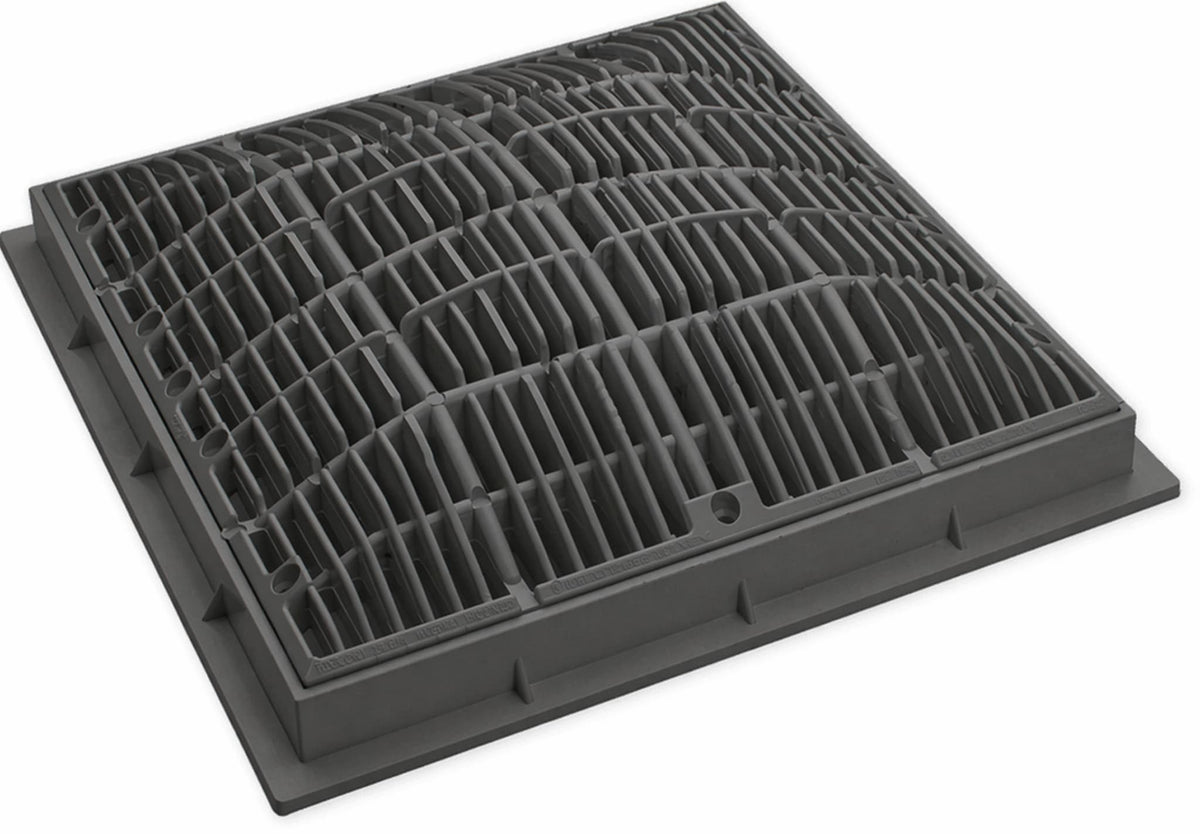 Waterway Suction Cover & Frame 12"x12" Dk Gray - 640-4729-DKG V