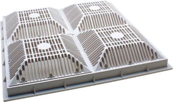 Waterway 18" x 18" Grate & Frame, Square, White | 640-4770 V