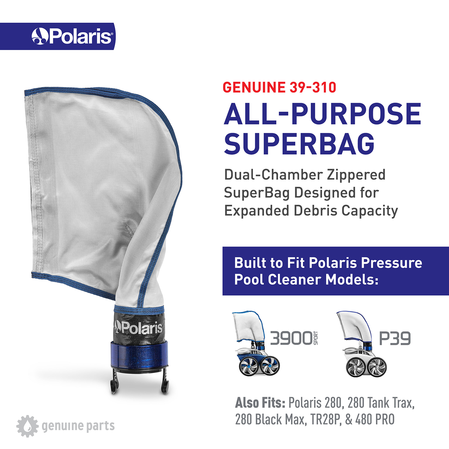 Polaris 39-310 5-liter Filter Bag Fits 280 - 3900 Cleaners