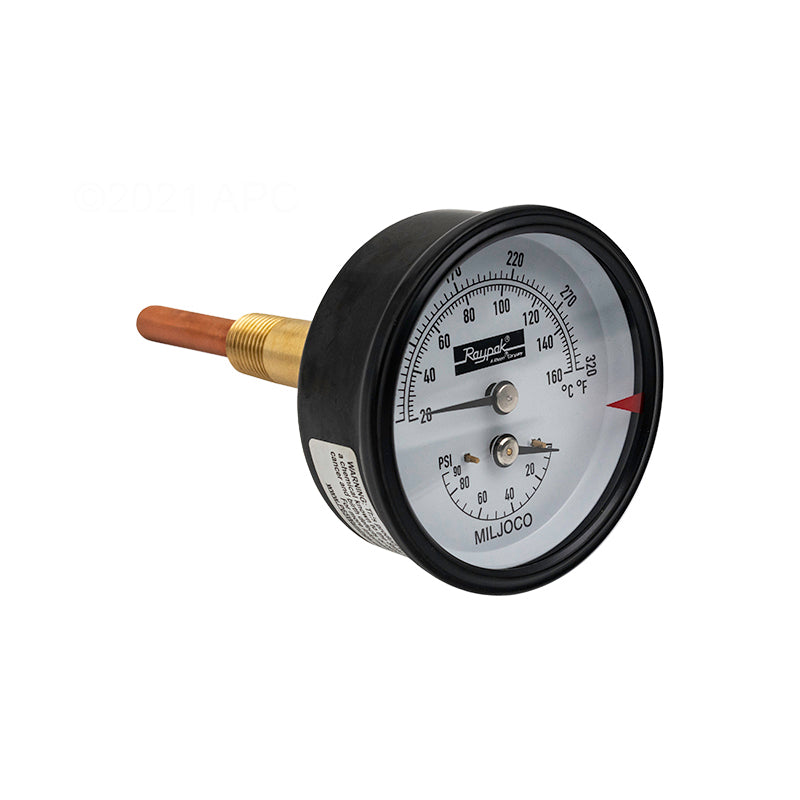 Raypak Temp & Pressuregauge 0-90 - 007205F