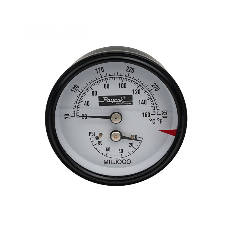 Raypak Temp & Pressuregauge 0-90 - 007205F
