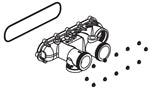Raypak In Out Polymer Header Only with Gasket - 014648F