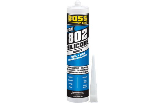 Boss 142315 9.5 oz / 304.6mL 802 Clear Acetoxy Cure Silicone General Purpose Adhesive